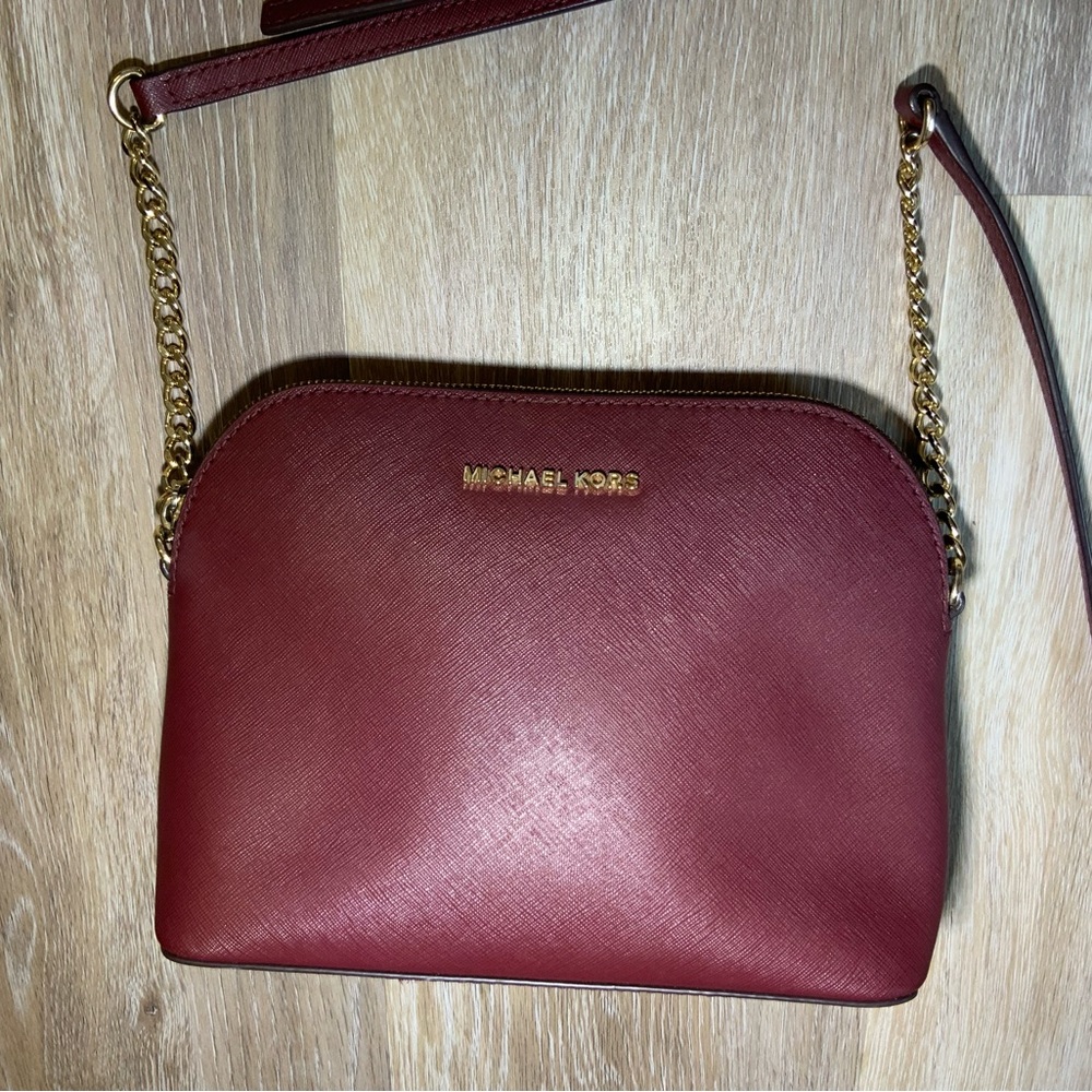 Michael Kors Red Jetset Travel Dome Crossbody bag